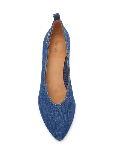 Versace Women's 65MM Denim Stiletto-Heel Pumps | Thumbnail 4