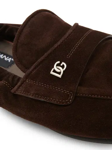 Dolce & Gabbana Men's Logo-Detail Velvet-Finish Suede Loafers | Thumbnail 5 Dolce & Gabbana Men's Logo-Detail Velvet-Finish Suede Loafers | Thumbnail 5