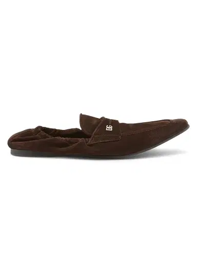 Dolce & Gabbana Men's Logo-Detail Velvet-Finish Suede Loafers | Thumbnail 1 Dolce & Gabbana Men's Logo-Detail Velvet-Finish Suede Loafers | Thumbnail 1