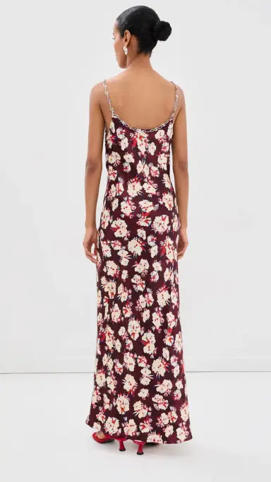 Rabanne Floral Silk Dress Flowers Trims Purple/Yel | Thumbnail 3 Rabanne Floral Silk Dress Flowers Trims Purple/Yel | Thumbnail 3