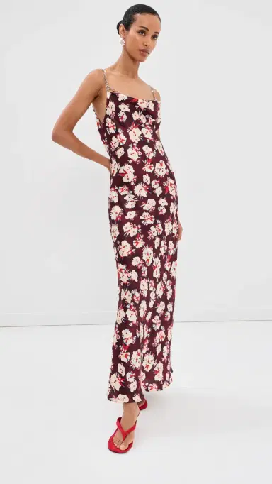 Rabanne Floral Silk Dress Flowers Trims Purple/Yel | Thumbnail 5 Rabanne Floral Silk Dress Flowers Trims Purple/Yel | Thumbnail 5