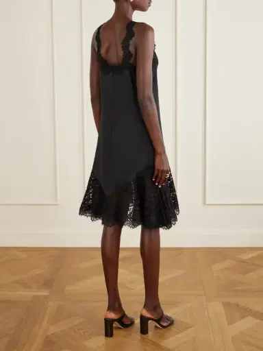 Stella McCartney Lace-trimmed Satin Mini Dress | Thumbnail 3 Stella McCartney Lace-trimmed Satin Mini Dress | Thumbnail 3