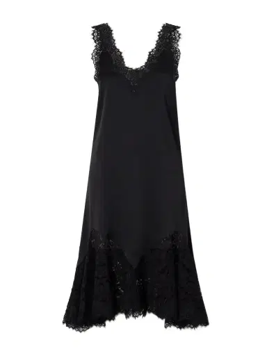Stella McCartney Lace-trimmed Satin Mini Dress | Thumbnail 1 Stella McCartney Lace-trimmed Satin Mini Dress | Thumbnail 1