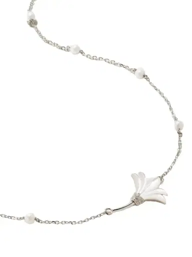 L’Atelier Nawbar Psychedeliah 18-karat White Gold, Diamond And Mother-of-pearl Necklace | Thumbnail 1 L’Atelier Nawbar Psychedeliah 18-karat White Gold, Diamond And Mother-of-pearl Necklace | Thumbnail 1