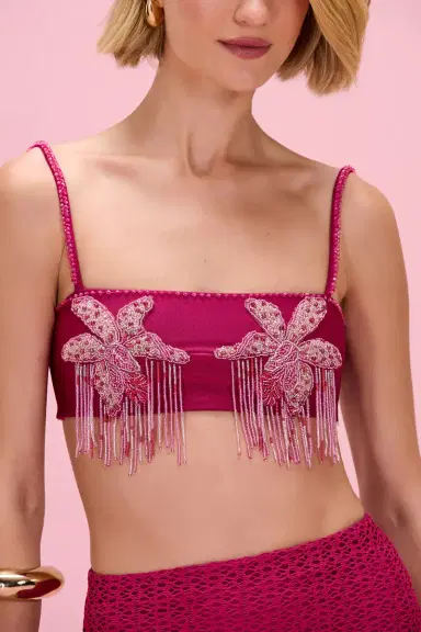 PatBo PETAL SHEEN FLORAL BIKINI TOP | Thumbnail 2 PatBo PETAL SHEEN FLORAL BIKINI TOP | Thumbnail 2