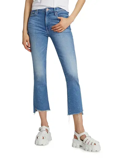 Mother Women's The Insider Crop Step Fray Jeans - Out Of The Blue | Thumbnail 3