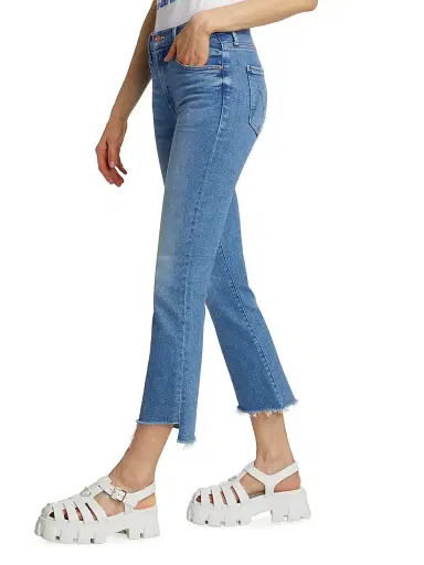 Mother Women's The Insider Crop Step Fray Jeans - Out Of The Blue | Thumbnail 4