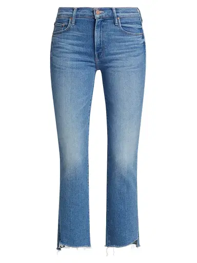 Mother Women's The Insider Crop Step Fray Jeans - Out Of The Blue | Thumbnail 1