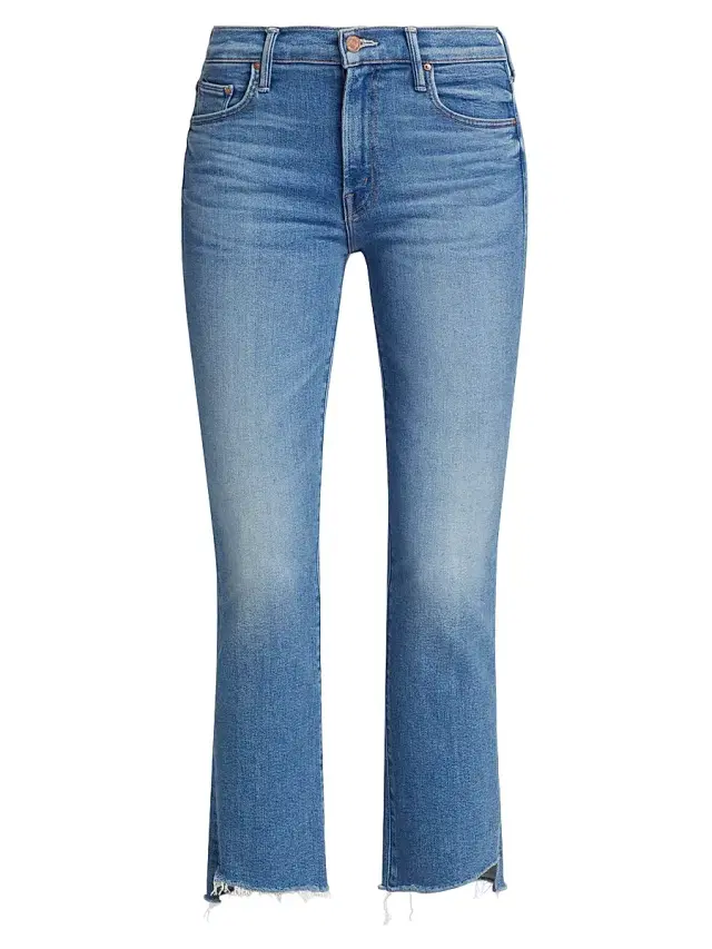 Mother Women's The Insider Crop Step Fray Jeans - Out Of The Blue
