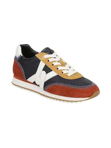 Veronica Beard Women's Penrose 25MM Whipstitch Colorblocked Sneakers - Navy Rust | Thumbnail 2