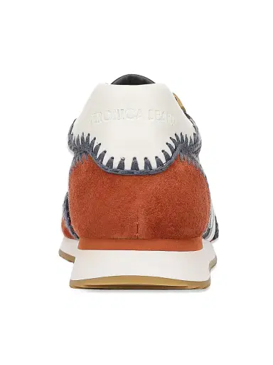 Veronica Beard Women's Penrose 25MM Whipstitch Colorblocked Sneakers - Navy Rust | Thumbnail 3