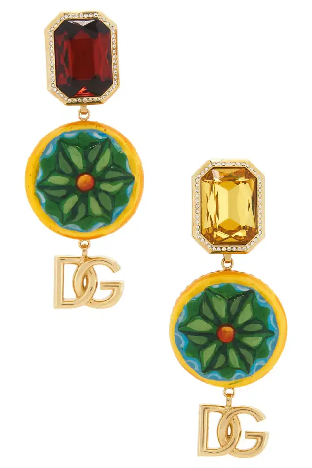 Dolce & Gabbana Logo Drop Earrings