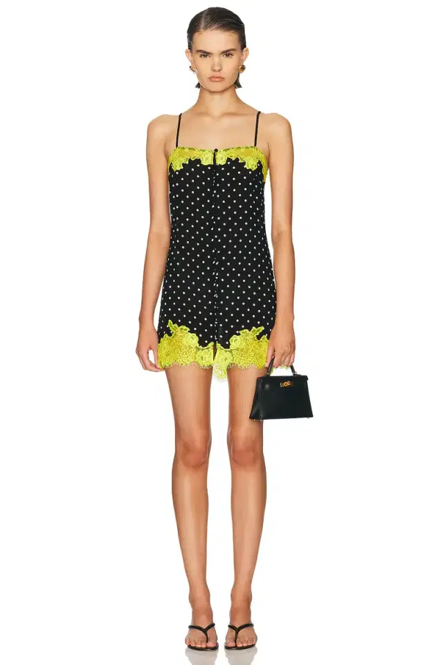 Fleur du Mal Juliet Lace Button Slip Dress