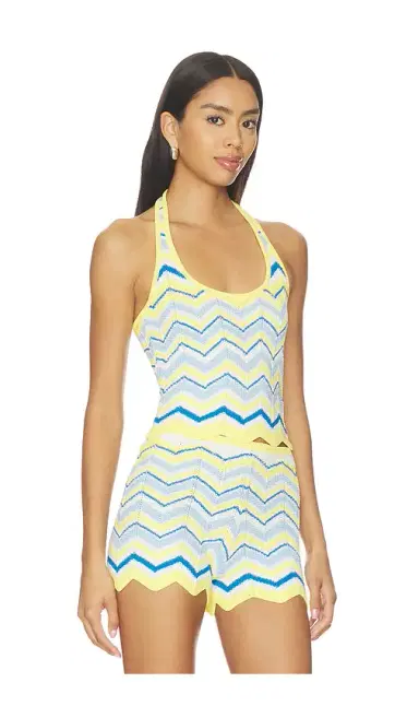Kulani Kinis Chevron Knit Halter Tank Top | Thumbnail 2