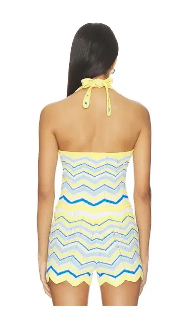 Kulani Kinis Chevron Knit Halter Tank Top | Thumbnail 3