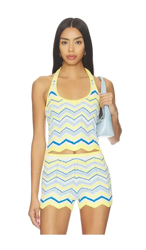 Kulani Kinis Chevron Knit Halter Tank Top