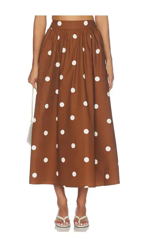 Susana Monaco Polka Dot Poplin Midi Skirt