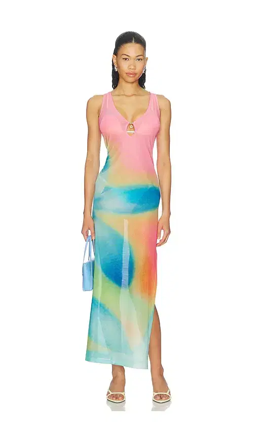 Kulani Kinis Plunge Mesh Maxi Dress