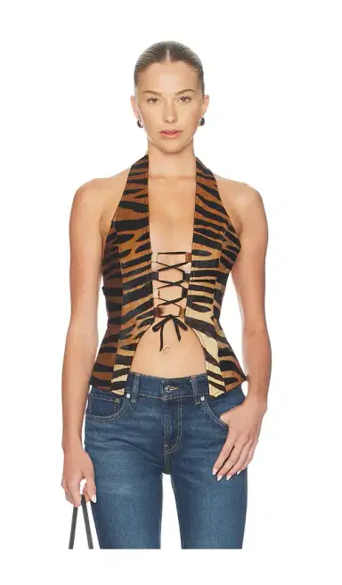 Understated Leather x REVOLVE Backless Zebra Top | Thumbnail 1 Understated Leather x REVOLVE Backless Zebra Top | Thumbnail 1