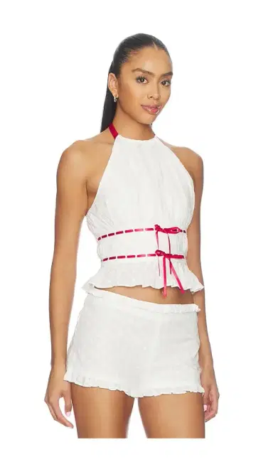 MAJORELLE Alessia Embroidered Halter Top | Thumbnail 2