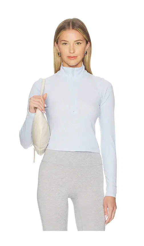 Nike Women's Tight Ribbed Quarter-zip Long-sleeve Top