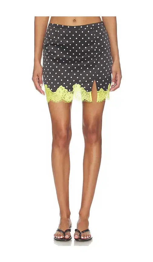 fleur du mal Juliet Lace Dotted Slip Skirt