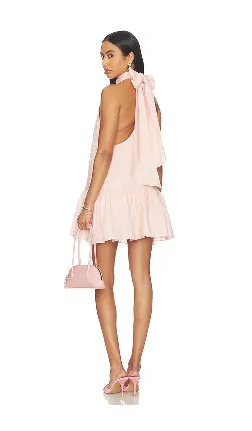 AEXAE x REVOLVE Linen Halter Drop Waist Mini Dress