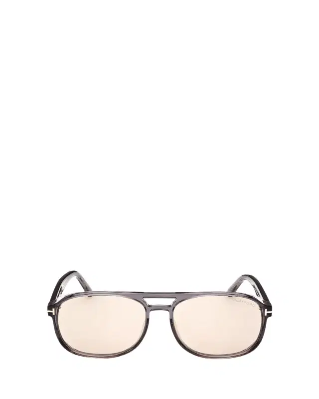 TOM FORD Grey Transparent Acetate Aviator Sunglasses