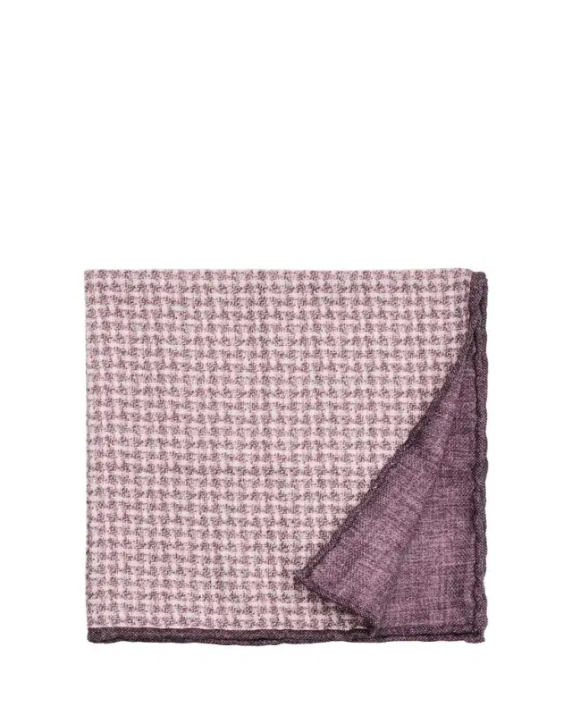 Brunello Cucinelli Men's Houndstooth Effect Silk Pocket Square