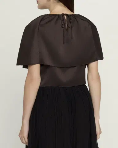 Vince Plissé Satin Cape Top | Thumbnail 3 Vince Plissé Satin Cape Top | Thumbnail 3