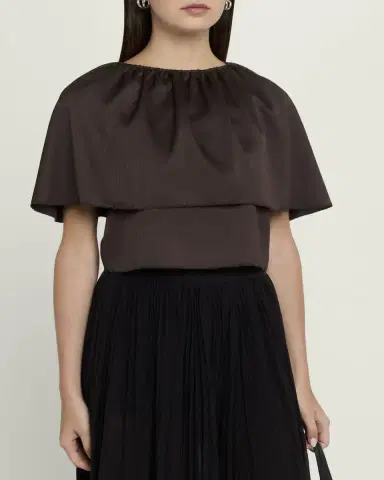 Vince Plissé Satin Cape Top | Thumbnail 4 Vince Plissé Satin Cape Top | Thumbnail 4