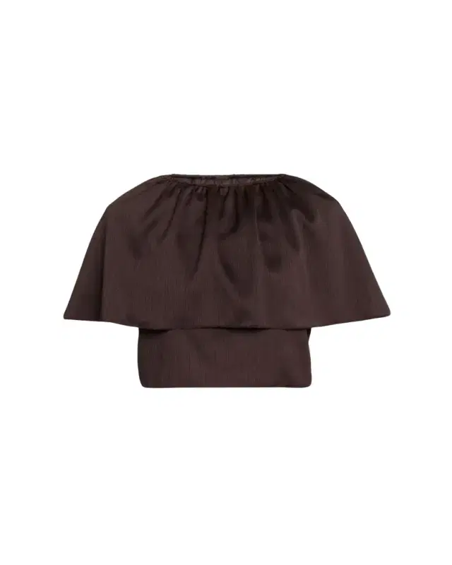 Vince Plissé Satin Cape Top