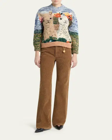 Stella McCartney Alpaca Jacquard Crewneck Sweater | Thumbnail 2 Stella McCartney Alpaca Jacquard Crewneck Sweater | Thumbnail 2