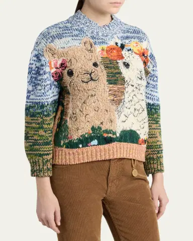 Stella McCartney Alpaca Jacquard Crewneck Sweater | Thumbnail 4 Stella McCartney Alpaca Jacquard Crewneck Sweater | Thumbnail 4