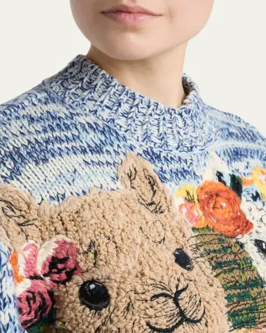 Stella McCartney Alpaca Jacquard Crewneck Sweater | Thumbnail 5 Stella McCartney Alpaca Jacquard Crewneck Sweater | Thumbnail 5