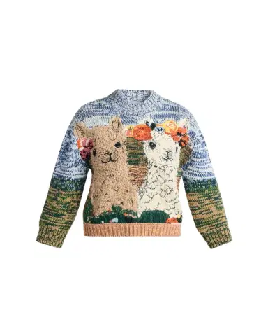 Stella McCartney Alpaca Jacquard Crewneck Sweater | Thumbnail 1 Stella McCartney Alpaca Jacquard Crewneck Sweater | Thumbnail 1