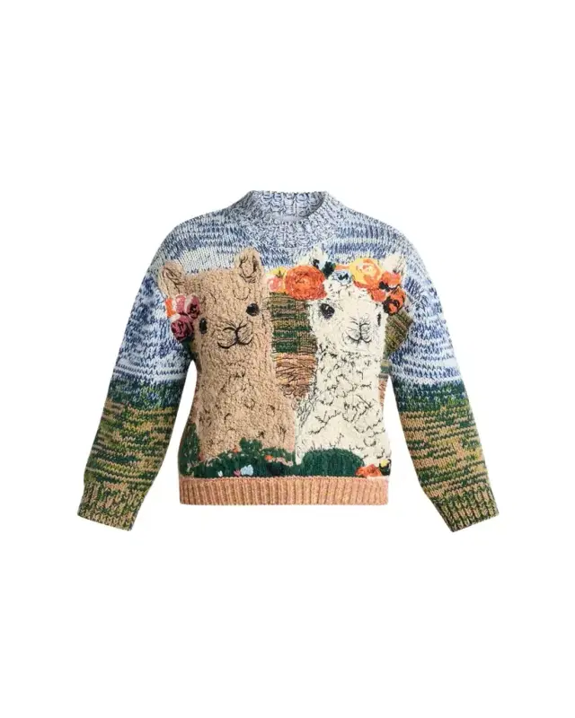 Stella McCartney Alpaca Jacquard Crewneck Sweater