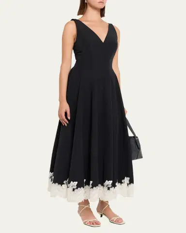 Simkhai Mira Cotton Faille Lace Midi Dress | Thumbnail 4 Simkhai Mira Cotton Faille Lace Midi Dress | Thumbnail 4