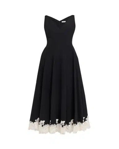 Simkhai Mira Cotton Faille Lace Midi Dress | Thumbnail 1 Simkhai Mira Cotton Faille Lace Midi Dress | Thumbnail 1