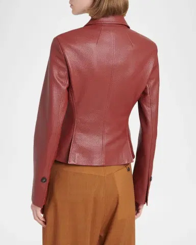 Ferragamo Cervo Single-Breasted Leather Jacket | Thumbnail 2 Ferragamo Cervo Single-Breasted Leather Jacket | Thumbnail 2