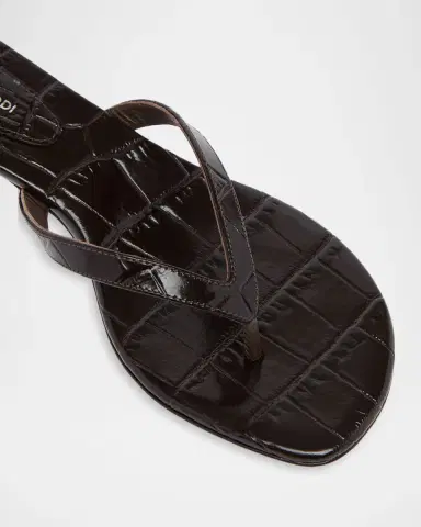Amina Muaddi 45mm Juliette Embossed Leather Thong Sandals | Thumbnail 2 Amina Muaddi 45mm Juliette Embossed Leather Thong Sandals | Thumbnail 2