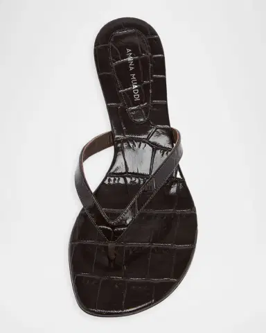Amina Muaddi 45mm Juliette Embossed Leather Thong Sandals | Thumbnail 3 Amina Muaddi 45mm Juliette Embossed Leather Thong Sandals | Thumbnail 3