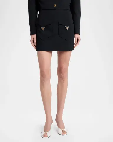 Versace Wool Mini Skirt | Thumbnail 3
