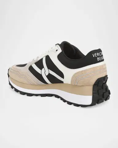 Veronica Beard Valentina Sport Mixed Leather Retro Sneakers | Thumbnail 3 Veronica Beard Valentina Sport Mixed Leather Retro Sneakers | Thumbnail 3