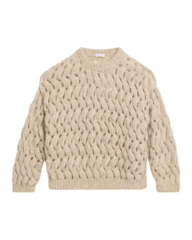 Brunello Cucinelli Winter Ocean Wave Mohair Sweater