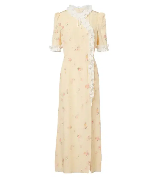 Alessandra Rich Floral ruffled silk midi dress