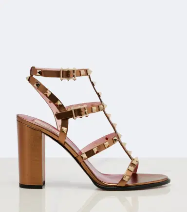 Valentino Garavani Rockstud metallic leather sandals | Thumbnail 3 Valentino Garavani Rockstud metallic leather sandals | Thumbnail 3