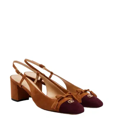 Valentino Garavani Valet Du Roi suede slingback pumps | Thumbnail 1 Valentino Garavani Valet Du Roi suede slingback pumps | Thumbnail 1