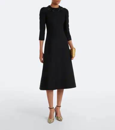 Valentino Crepe Couture embellished midi dress | Thumbnail 4 Valentino Crepe Couture embellished midi dress | Thumbnail 4