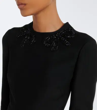 Valentino Crepe Couture embellished midi dress | Thumbnail 6 Valentino Crepe Couture embellished midi dress | Thumbnail 6